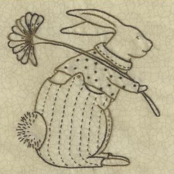 a rabbit dressed and ready to seize the day with a dandelion in hand
